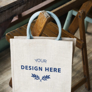 Design space on blank tote bag